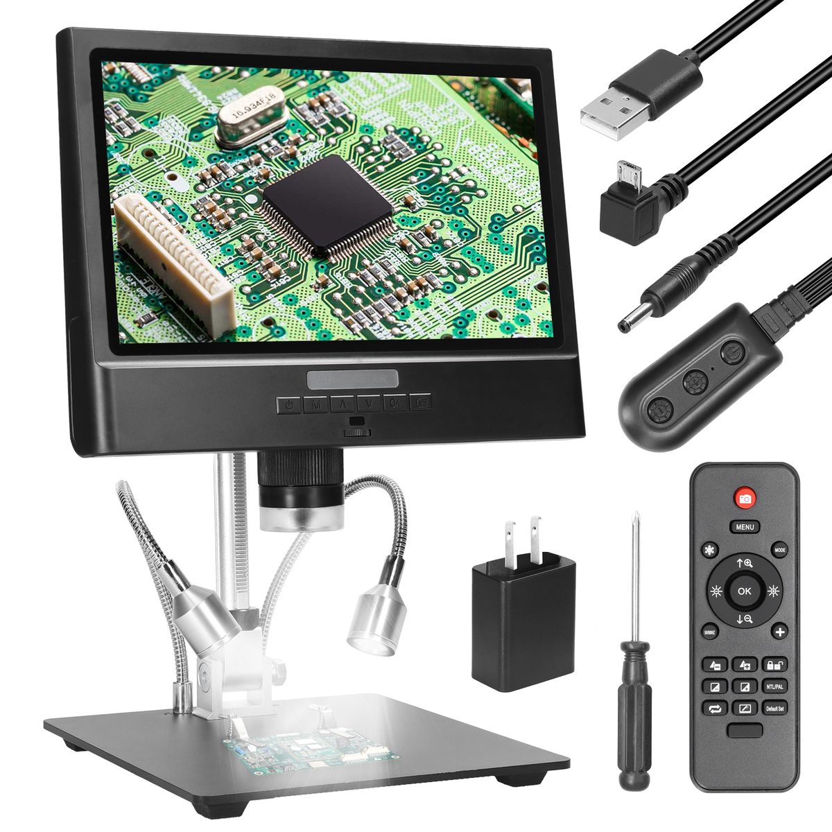 Professional Digital Microscope 1080P 10inch LCD Display 4X