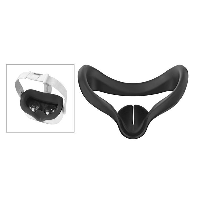 Replacement VR Silicone Face Mask Cover Pad For Oculus Quest 2  Black