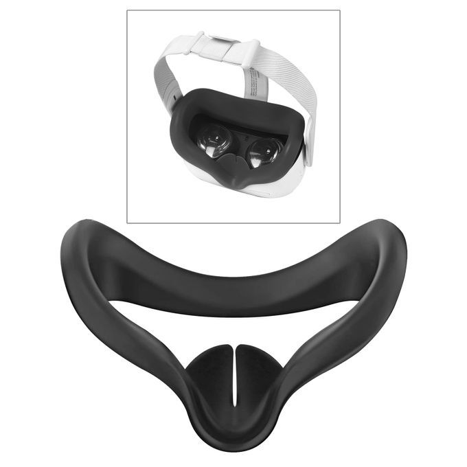 Replacement VR Silicone Face Mask Cover Pad For Oculus Quest 2  Black