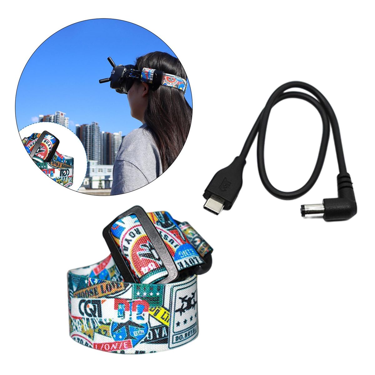 Head Strap Graffiti Color For   Glasses V2 Headband 2 In 1 Set
