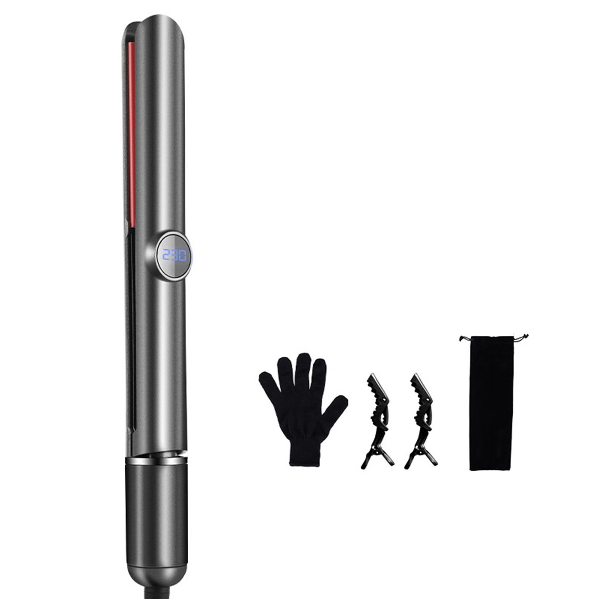 2 In 1 Hair Straightener Curler 3D Drifting Plate LCD