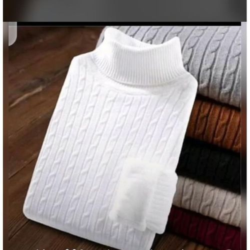 Men/Women Turtle Neck Top/ Cooperate White - ONE SIZE FITS ALL - White - White