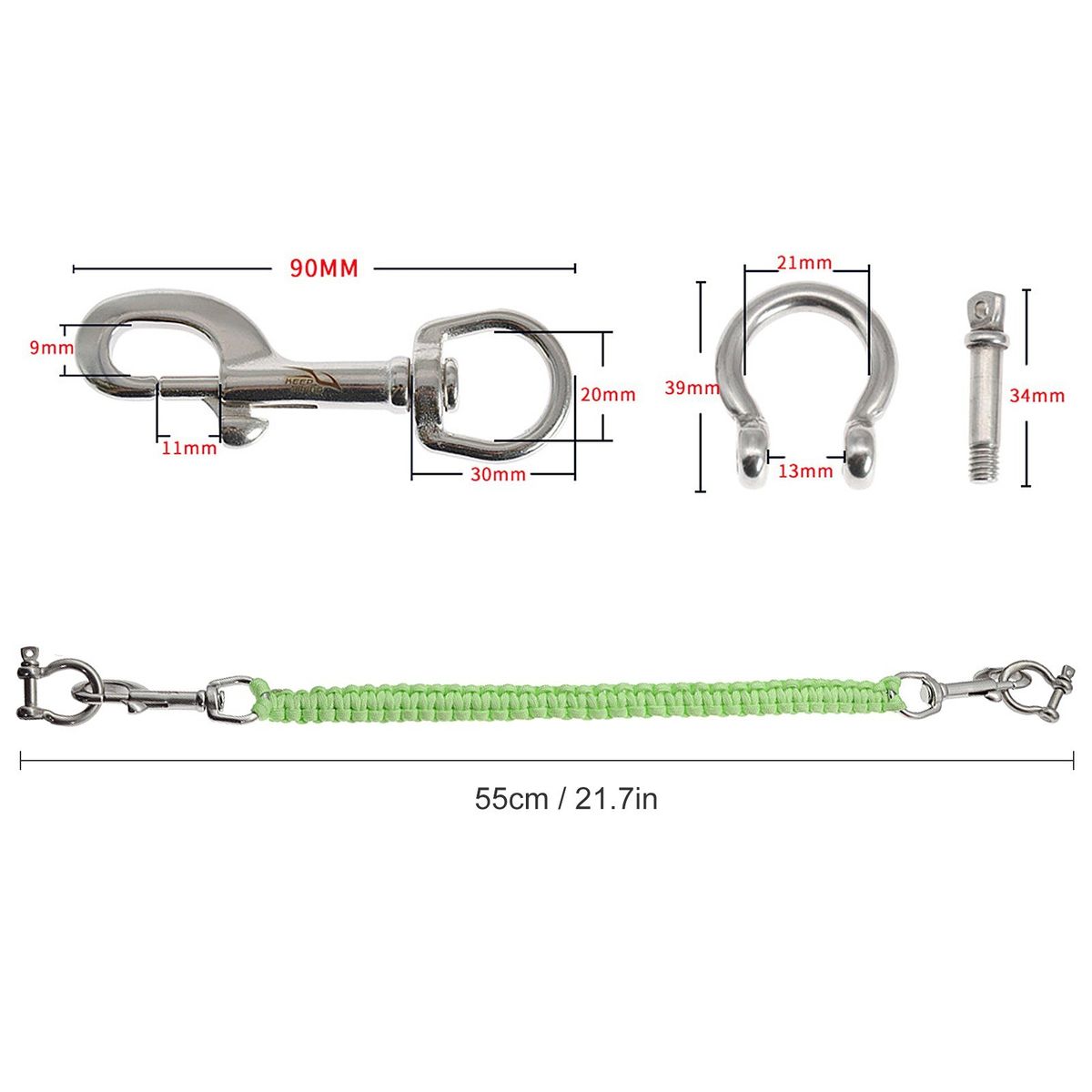 2 PCS Underwater Camera Housing Carry Lanyard Luminous