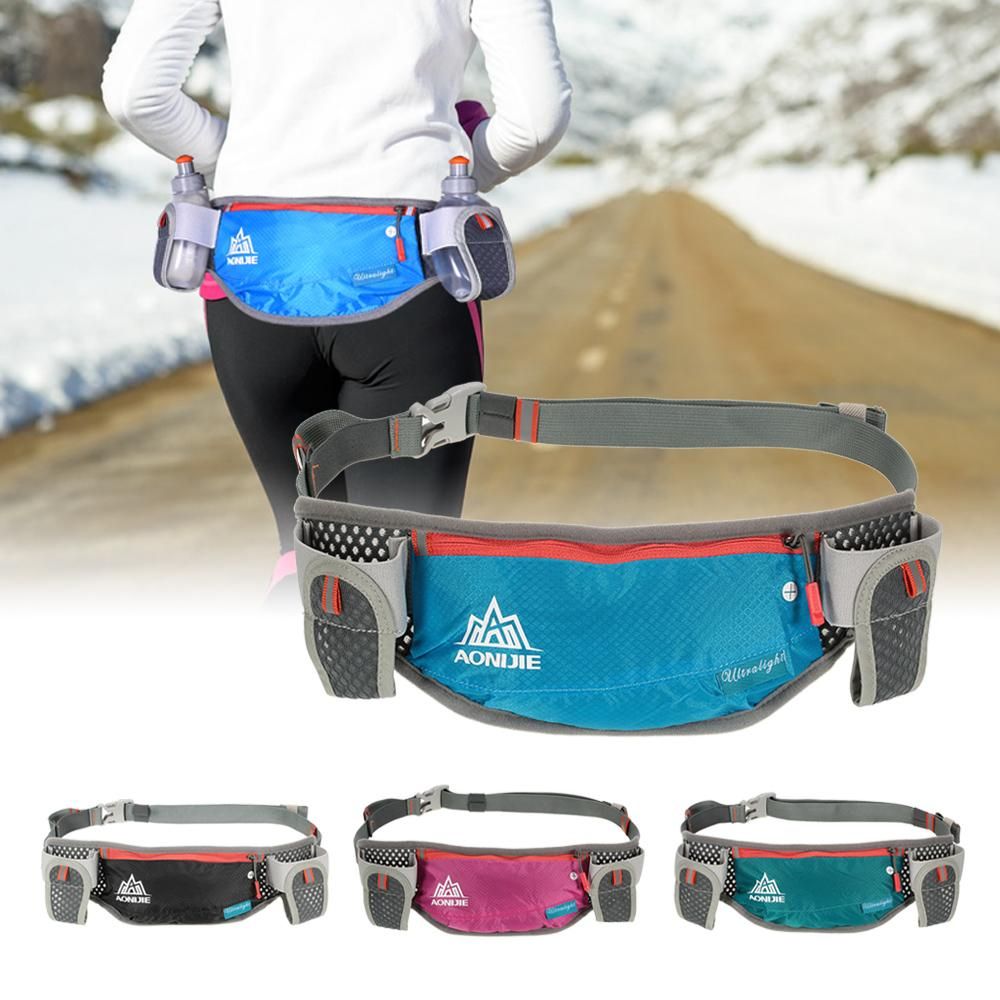 AONIJIE Running Hydration Belt Bottle Holder Belt Reflective Running Water Belt Fanny Pack Waist Packs