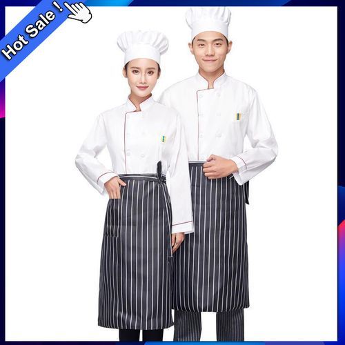 3pcs Chef Men's Signature Lightweight Chef Coat (Have Hat +apron)