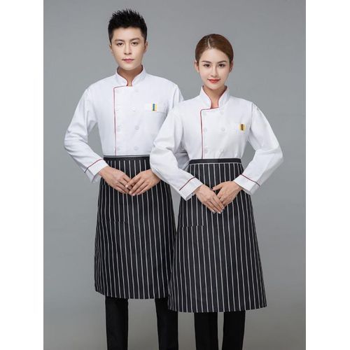 3pcs Chef Men's Signature Lightweight Chef Coat (Have Hat +apron)