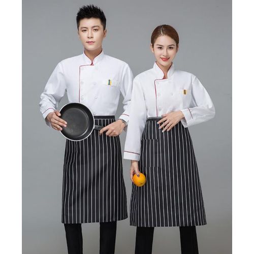 3pcs Chef Men's Signature Lightweight Chef Coat (Have Hat +apron)
