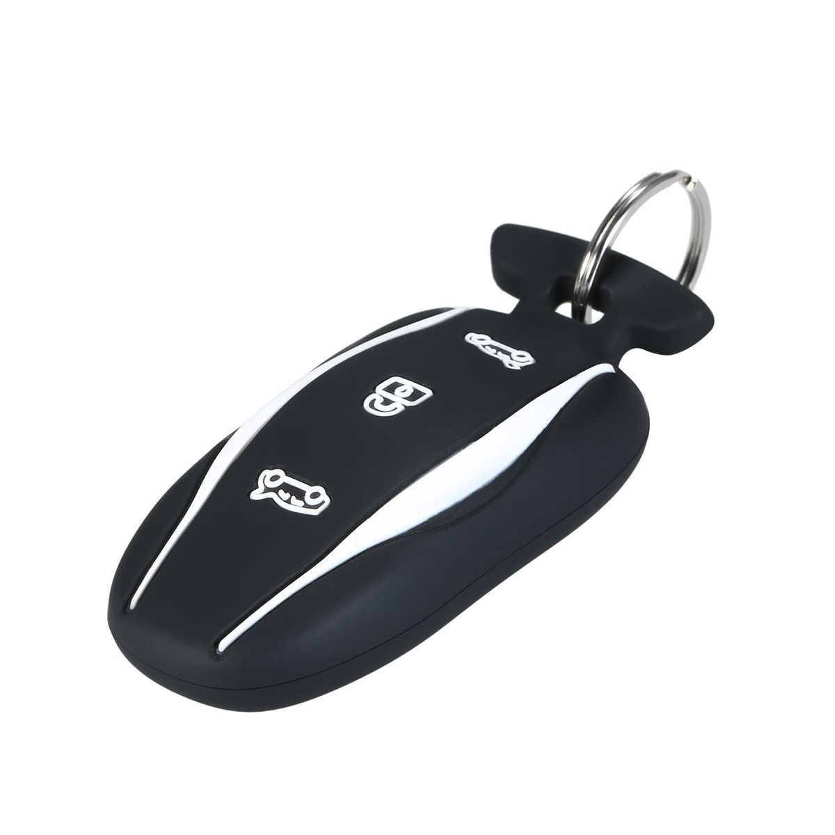 Silicone Key Cover Case Key Protection Shell with Key Chain Replacement for Tesla Model 3 / S