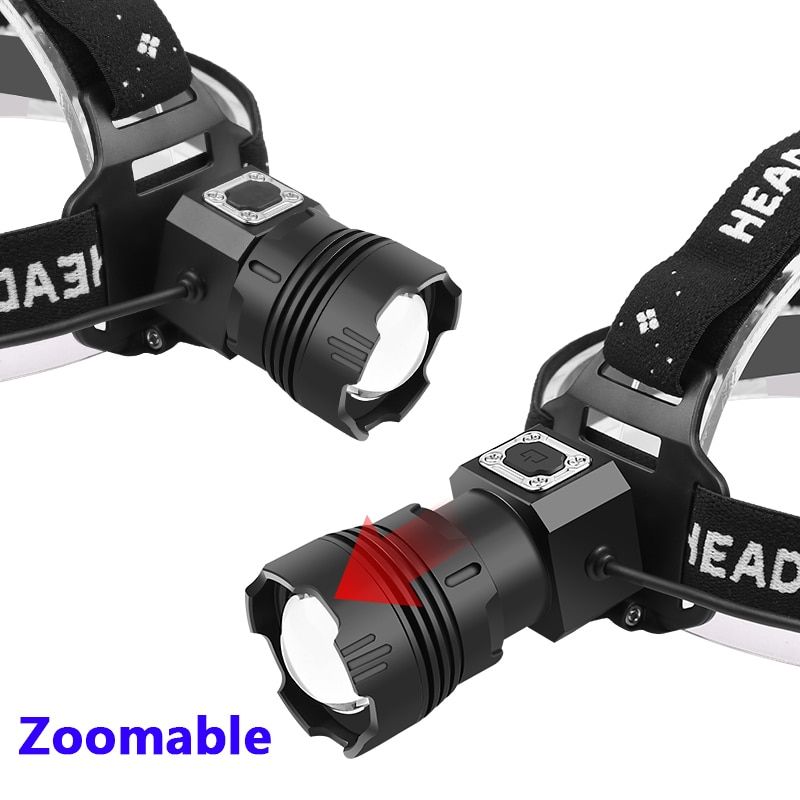 1000000LM XHP160 High Powerful Headlamp Flashlight LED USB