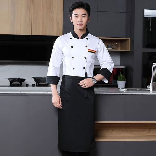Man Chef Uniform Kitchen Restaurant Chef's Tops