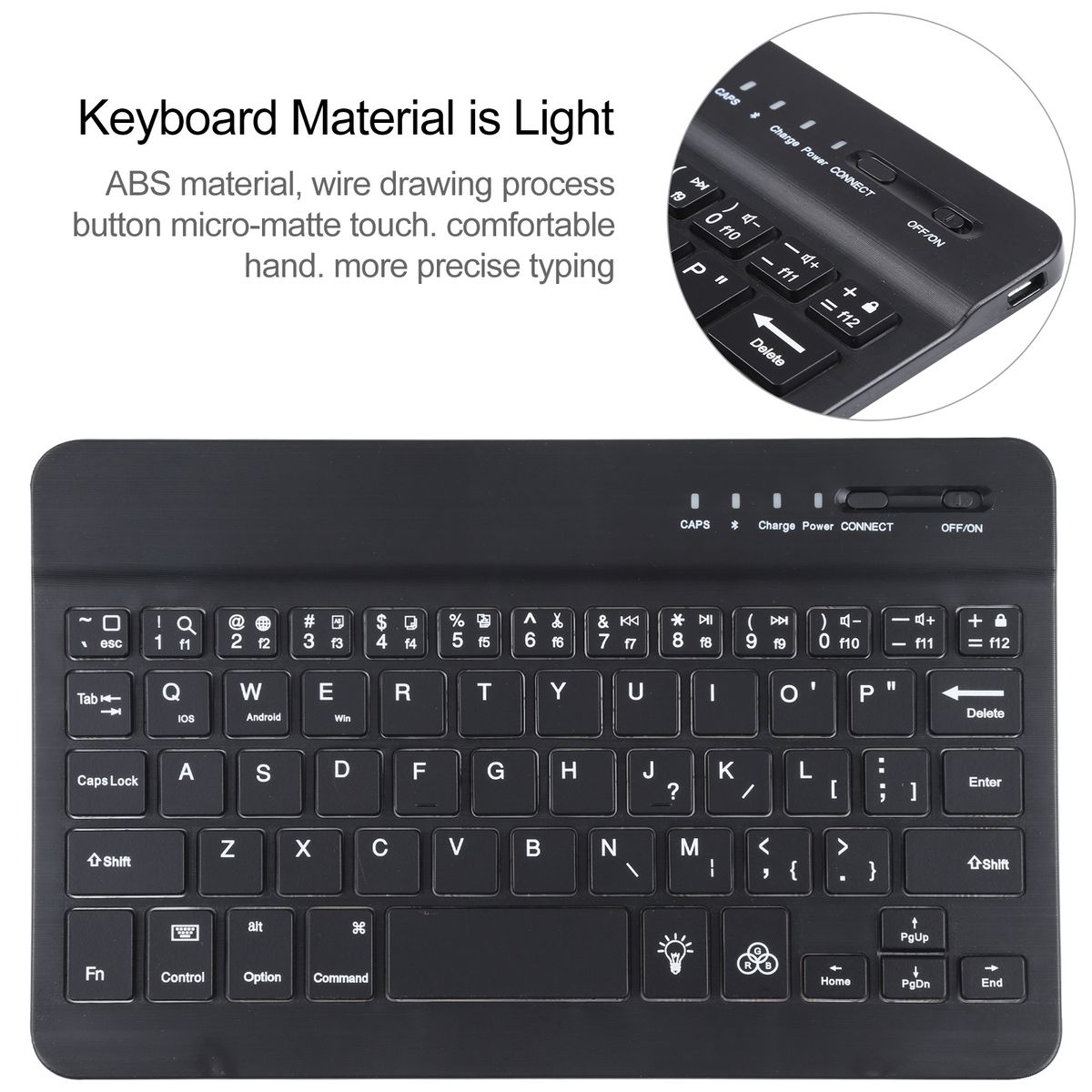 A06 Detachable Bluetooth Keyboard Leather Tablet Case For IPad Mini 6 (Black)