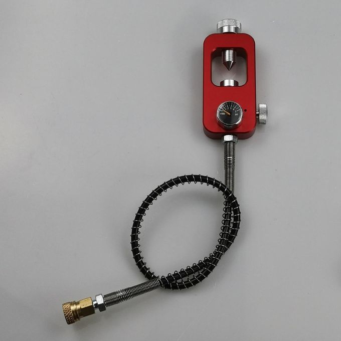 Diving Oxygen Cylinder Air Tank Refill Regulator Red_Gauge_Pipe_B