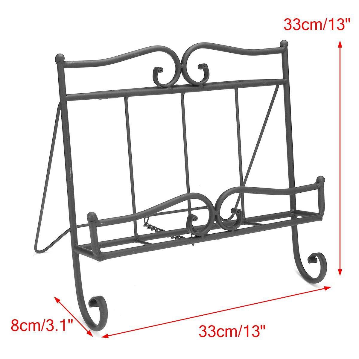 Country Iron Scroll Recipe Holder Book Stand With Metal Weights 36.5cm(W) White White