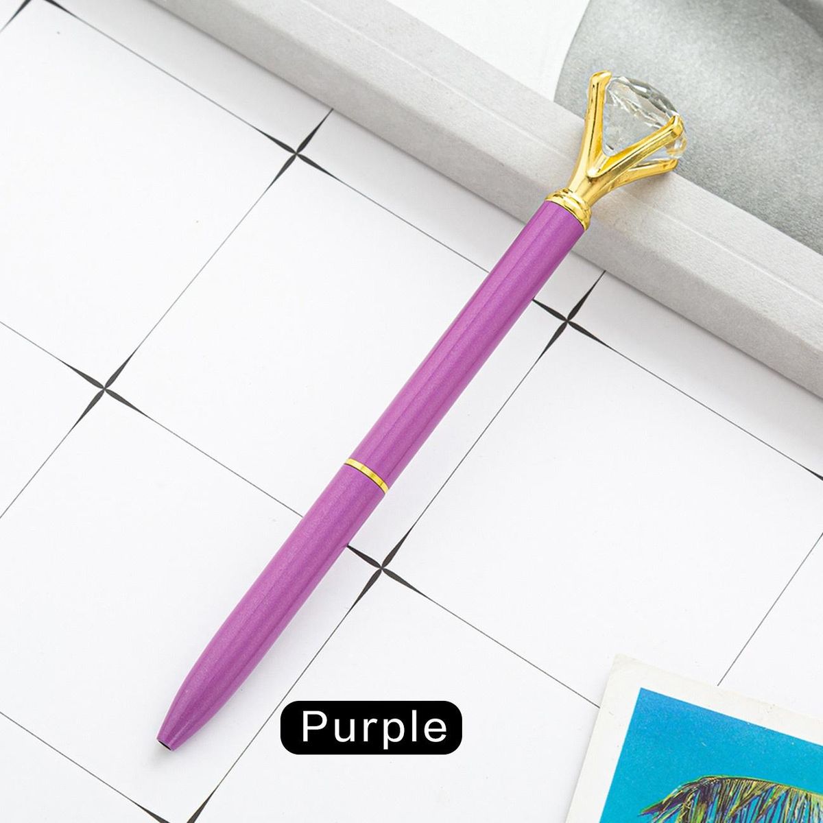 1PC Diamond Ballpoint Pens Purple