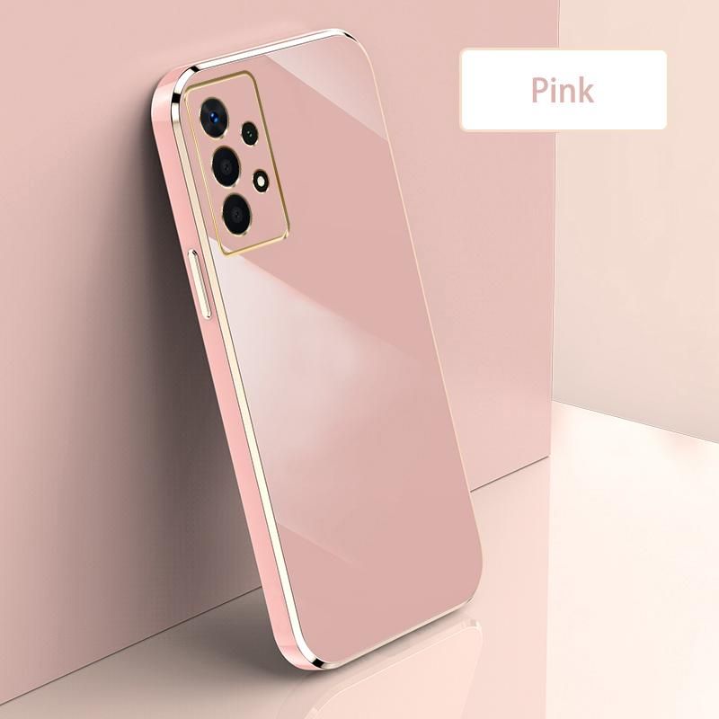 Ultra Thin Plating Phone Case for Samsung Galaxy A73 5G Lens Protection soft Phone Back Cover-Pink