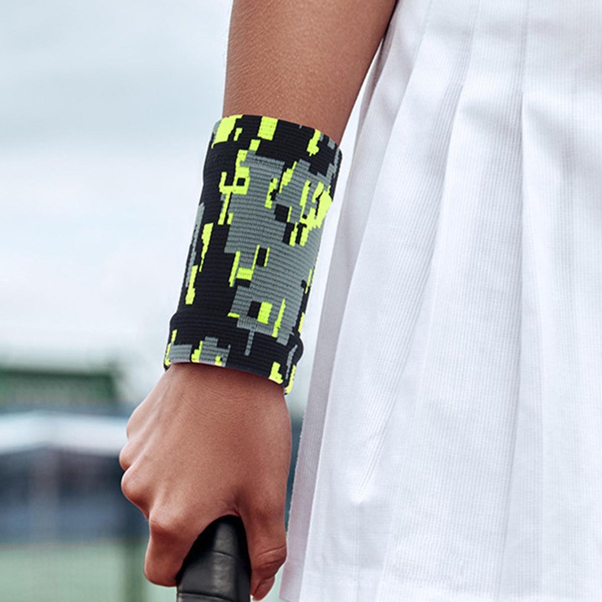 1Pc Wrist Guard Badminton Tennis Athletic Wristband Grey Green