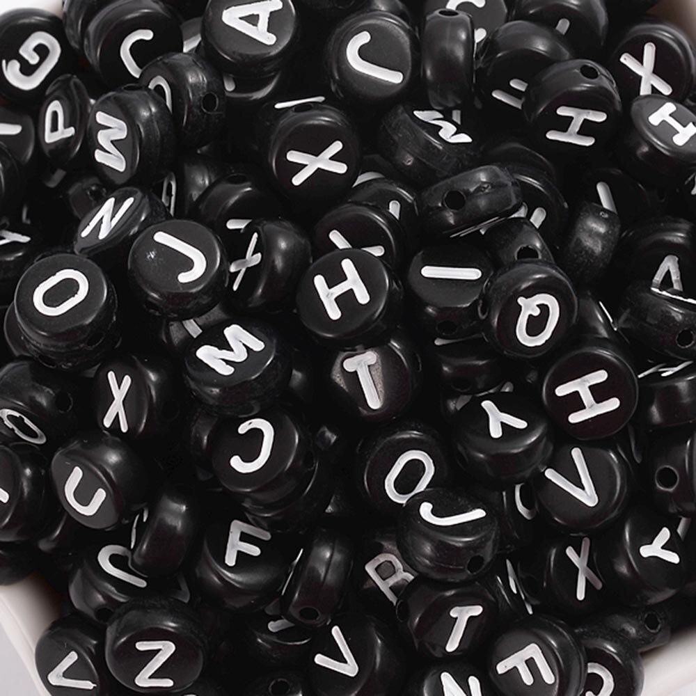 100pcs/lot  Heart Acrylic Letter Beads Colorful Alphabet Loose Spacer Beads For Jewelry Making DIY Handmade Bracelet Necklace