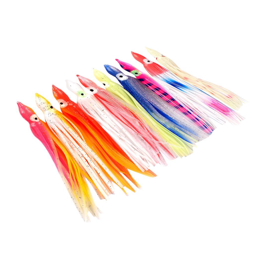 10pcs Silicone Squid Skirts  Soft  Baits Hoochie Octopus