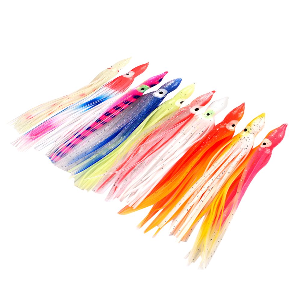 10pcs Silicone Squid Skirts  Soft  Baits Hoochie Octopus