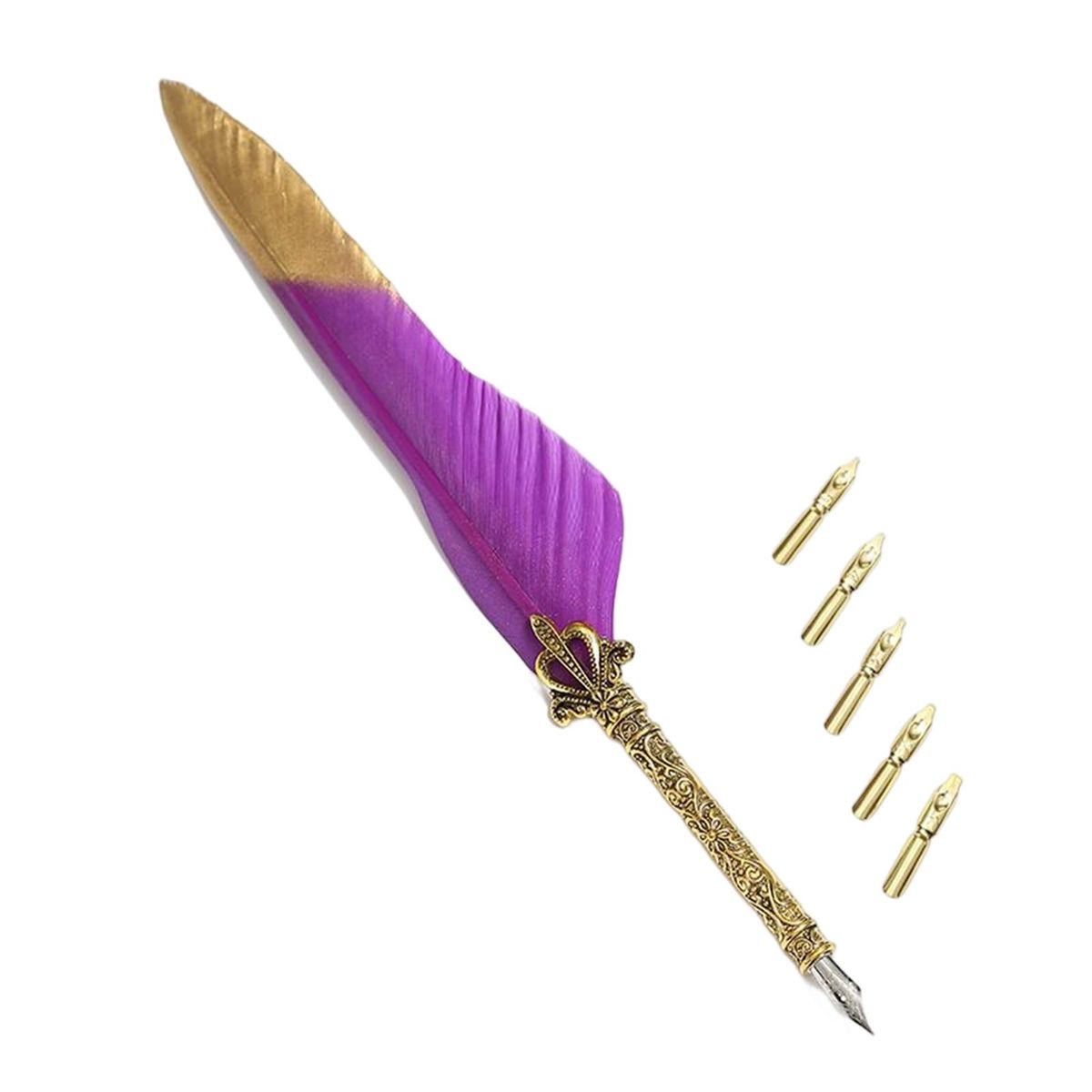 Feather Ink Pen Engraved Nib Strong And Sturdy For