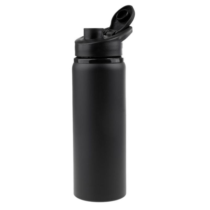 Portable 700ml Water Bottle Outdoor Sports Cycling Stainless Black