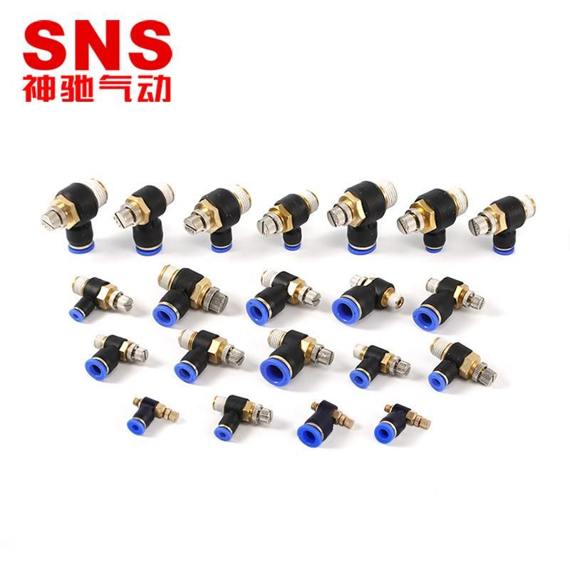 Sns Shenchi Pneumatic Factory Self-Pin Quick Connector One-Way Restrictive Valve Jsc Series Air Pipe Pneumatic Connector