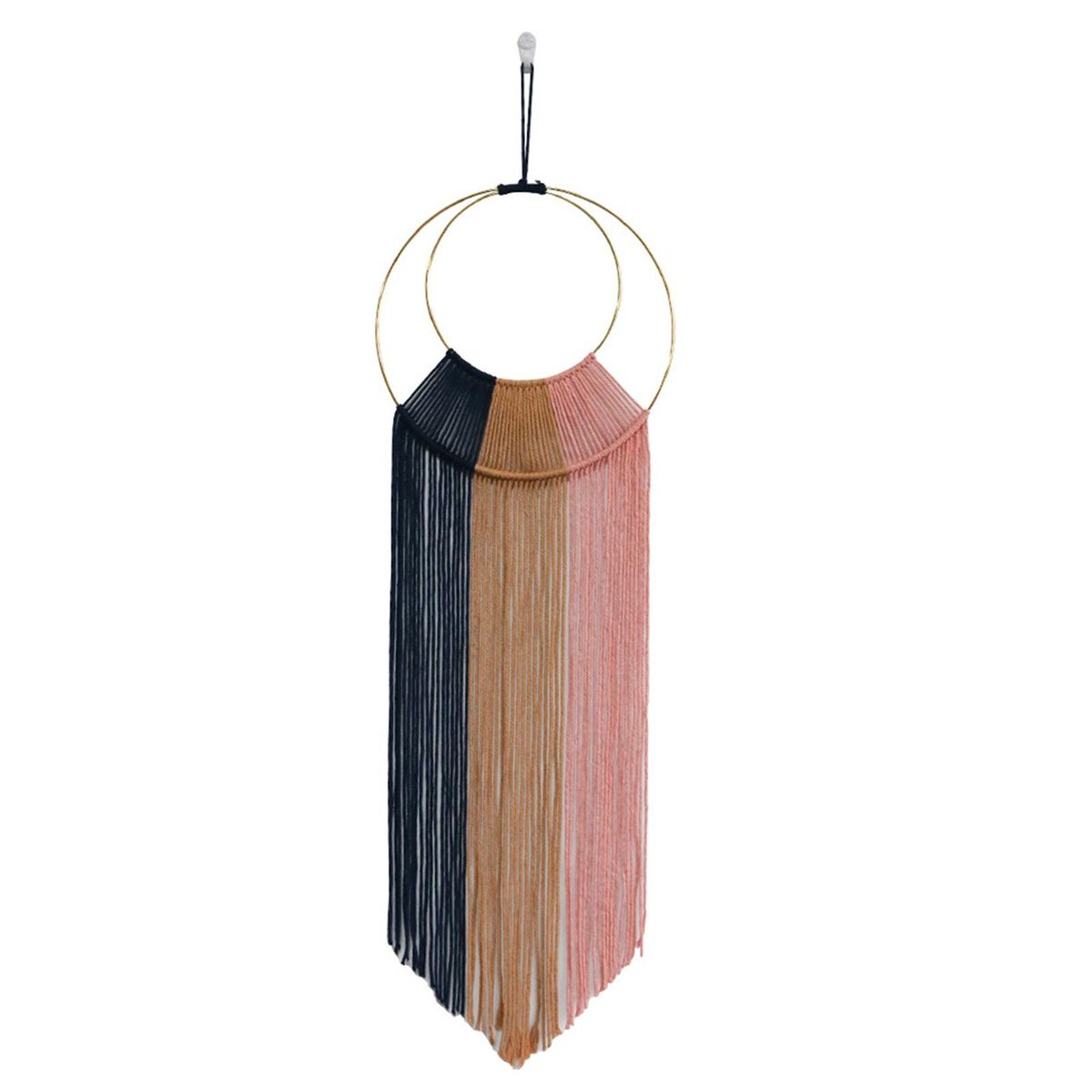 Woven Tapestry Tassel Wall Hanging Art Tapestry Decor Light Khaki