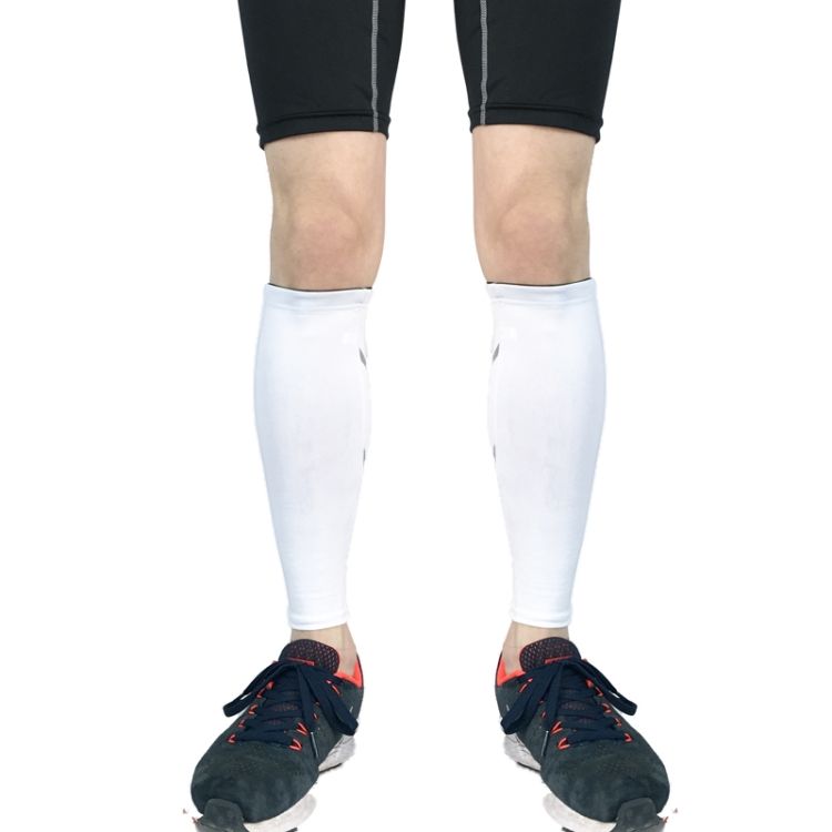 2 PCS Sports Calf Protector,XL (White)