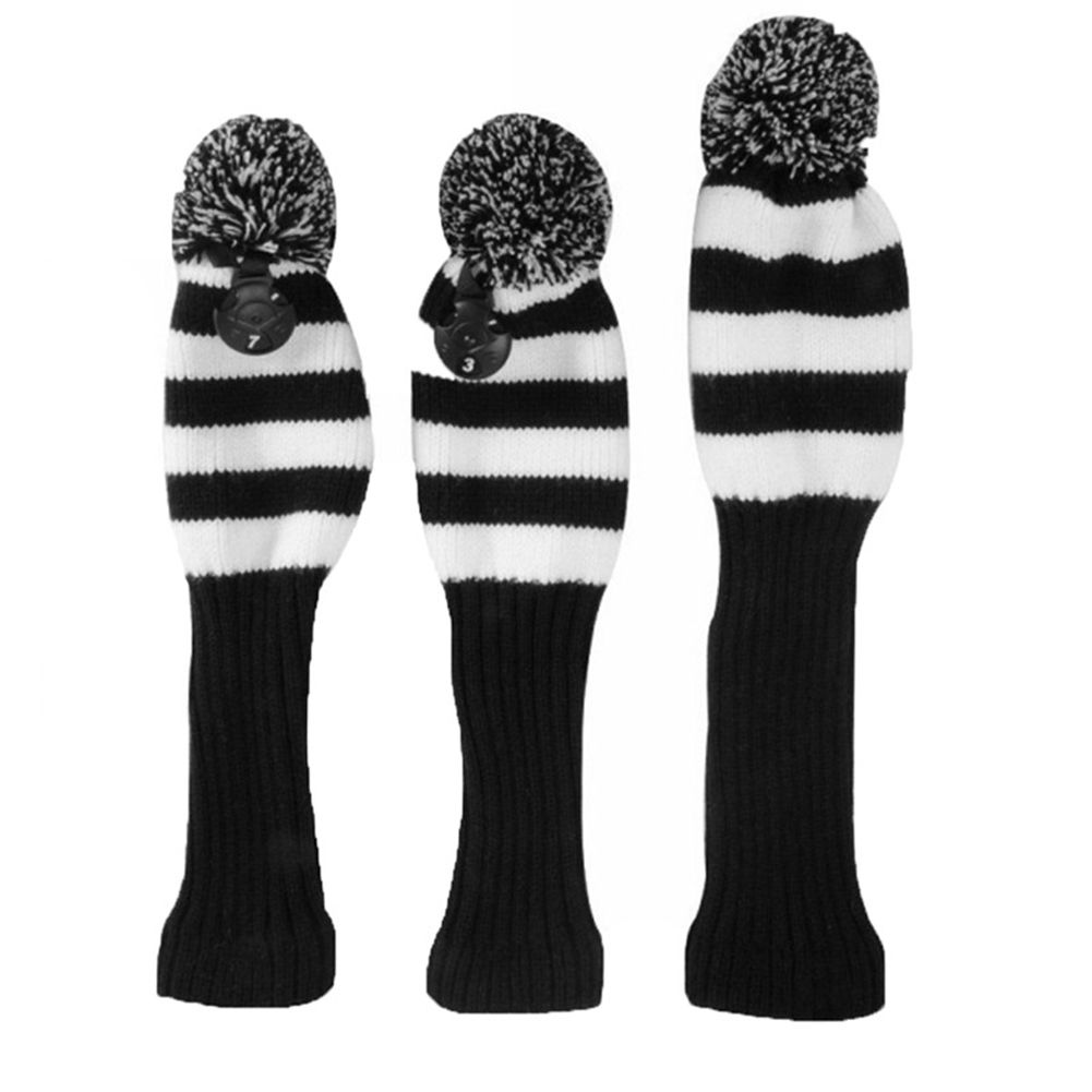 Fairway Metal Wood Red/black Golf Headcover Knit Pom Head