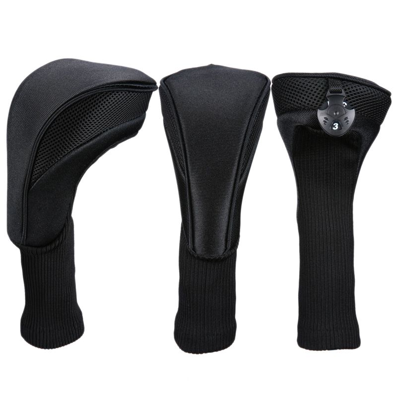 Black Golf Head Covers Driver 1 3 5 Fairway Woods For Golf