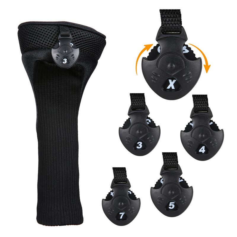 Black Golf Head Covers Driver 1 3 5 Fairway Woods For Golf
