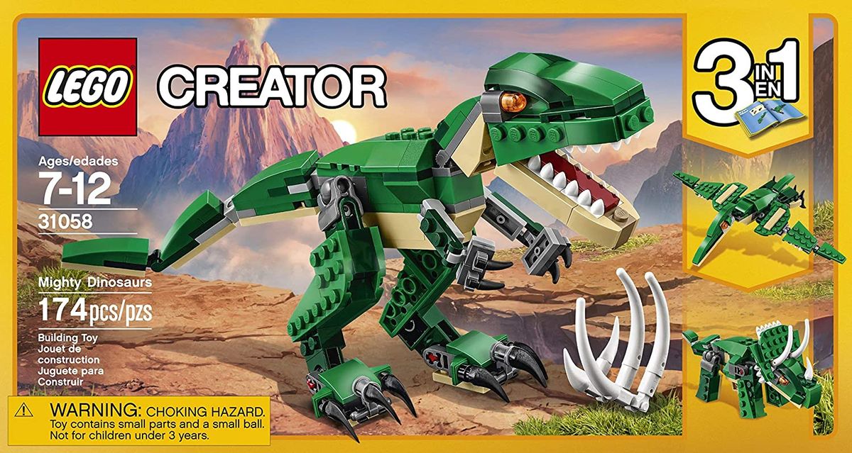 Creator Mighty 3-in-1 Dinosaurs Set 31058 (174 Pieces)