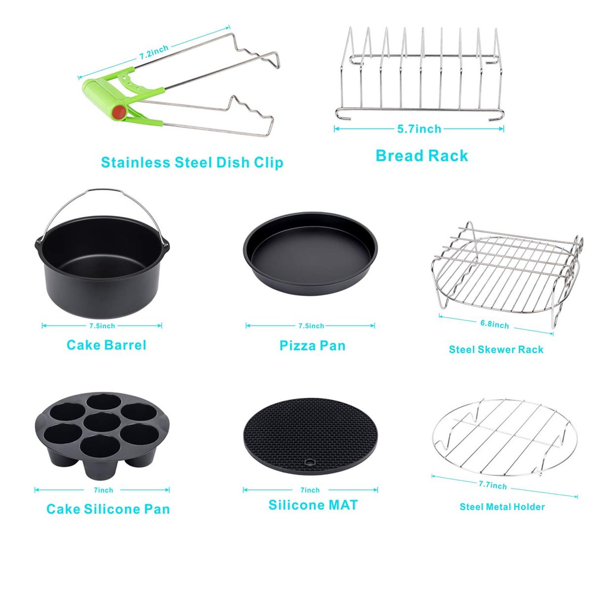 Air Fryer Accessories 10-Piece Set Cake Mold Baking Tools
