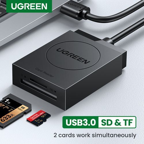 SD Card Reader USB 3.0 2 Slots Flash Memory TF SD Micro SDXC