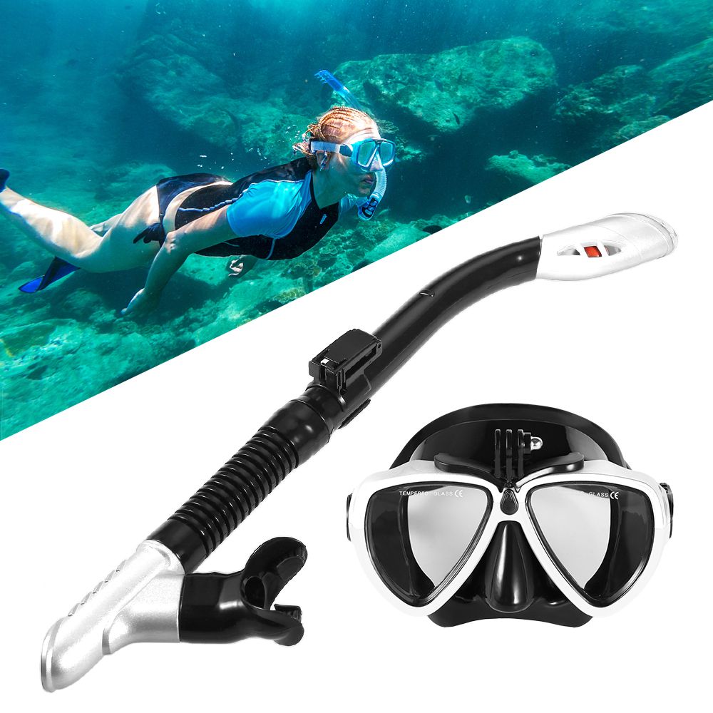 Snorkeling Mask Snorkel Set Anti-fog Swimming Diving Goggles