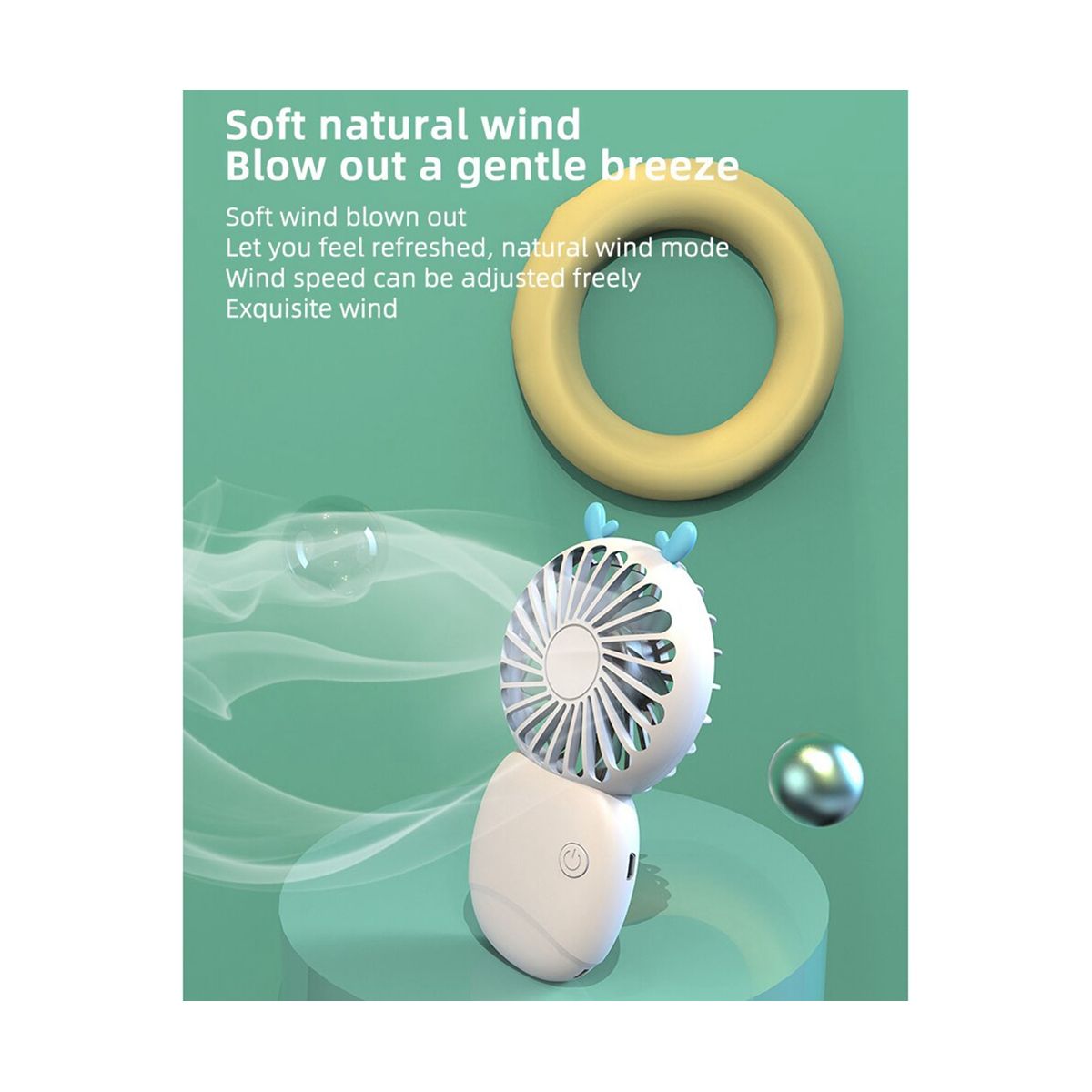 Fan Cartoon Fan Hand-Held Fan for Outdoor Mini Electric Fan,Pink