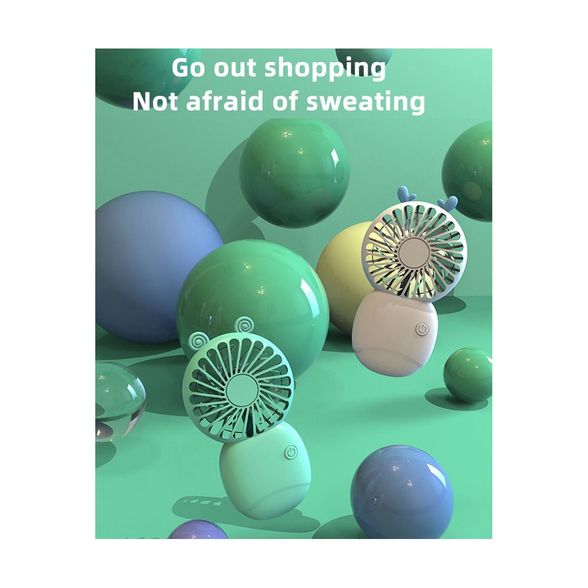 Fan Cartoon Fan Hand-Held Fan for Outdoor Mini Electric Fan,Pink