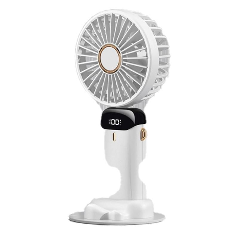 Portable Hand- Fan Office Desktop Multifunctional Folding Double-Headed Small Fan with A Neck LanyardWhite