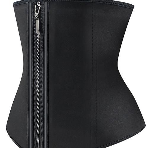 9 Bone Hook + Zip LATEX Corset Waist Trainer