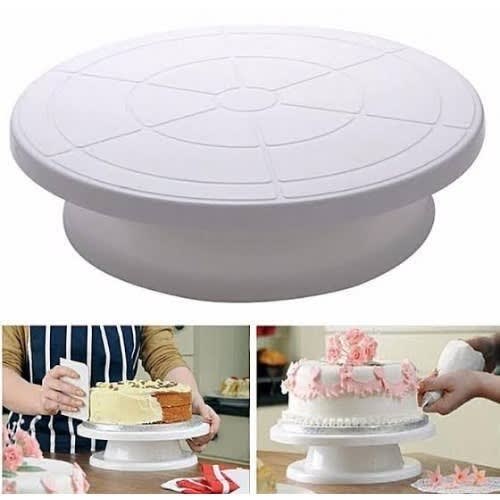 Decorating Cake Rotating Turntable Stand - White