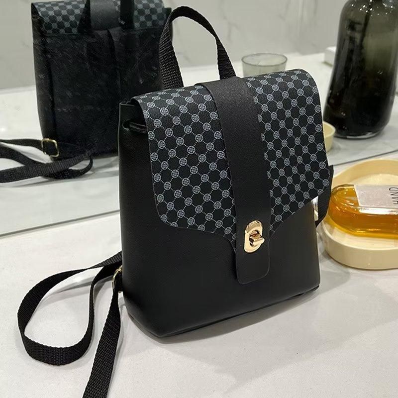 Women Mini Backpack Ladies Leather Bag For Girls Black