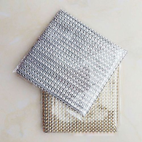 24 Rows/Set Rhine  Mesh Ribbon  Ake Roll Wrap Fashion Wedding Dress Wrap-silver