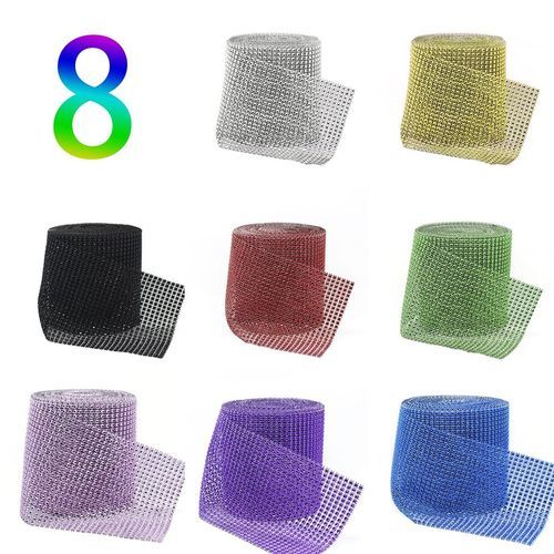 24 Rows/Set Rhine  Mesh Ribbon  Ake Roll Wrap Fashion Wedding Dress Wrap-silver