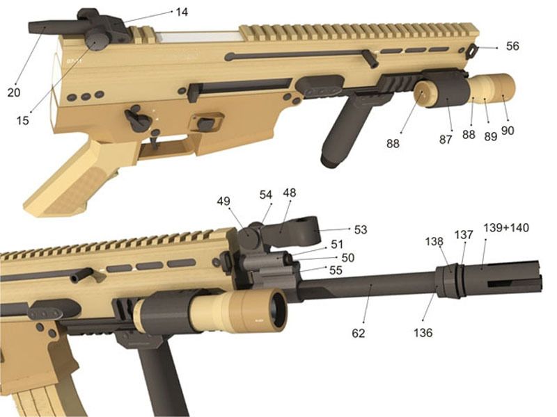 98cm 1:1 SCAR Gun Classic Cosplay Props Collection