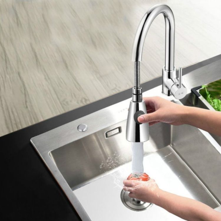 Kitchen Pull-out Faucet, Style:Stainless Steel Black