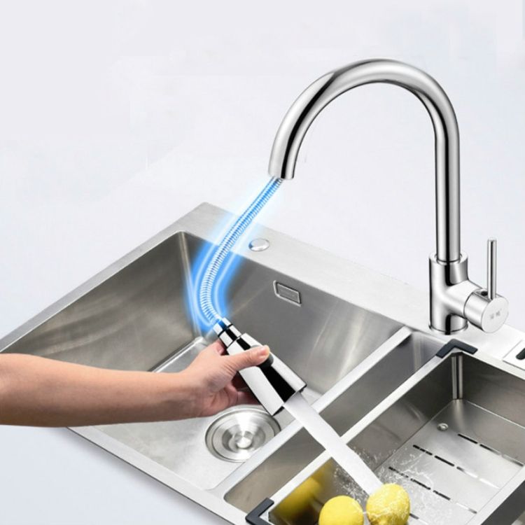 Kitchen Pull-out Faucet, Style:Stainless Steel Black