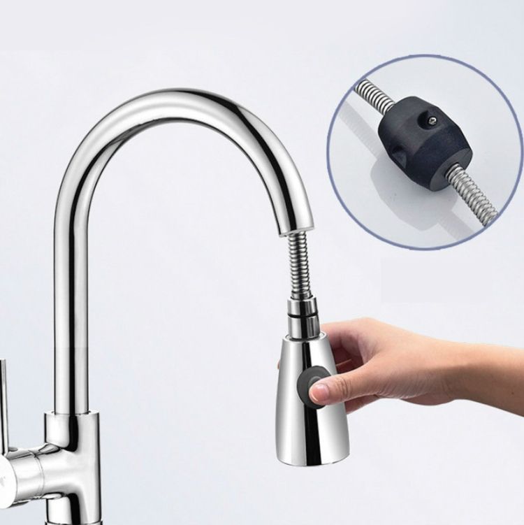 Kitchen Pull-out Faucet, Style:Stainless Steel Black