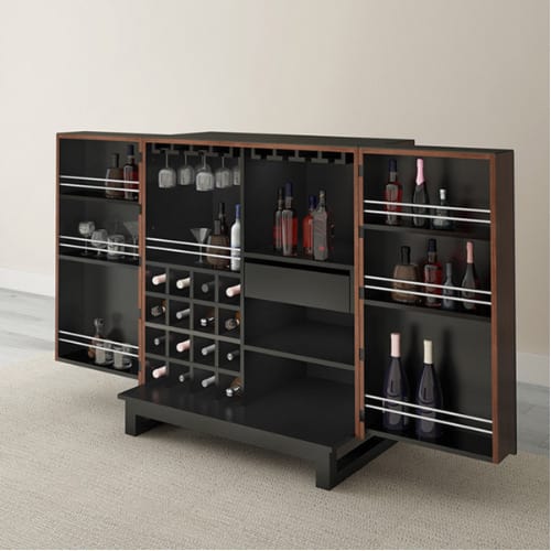 Furnitech 36-inch Free Standing Walnut Bar