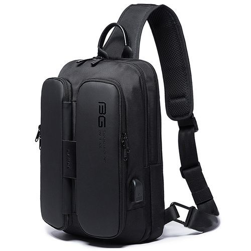 Men's Safety USB Portable Shoulder Bag (Black)