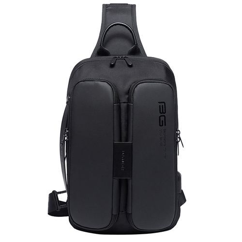 Men's Safety USB Portable Shoulder Bag (Black)
